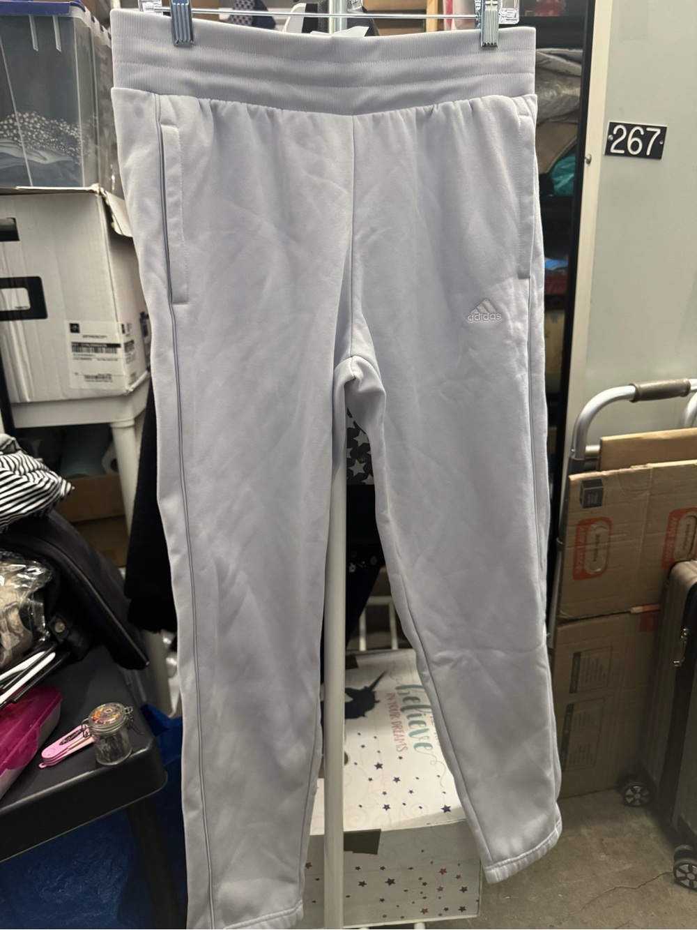 Adidas tapered leg fleece pants-size MEDIUM